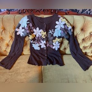 Anthropologie Moth  Floral cardigan